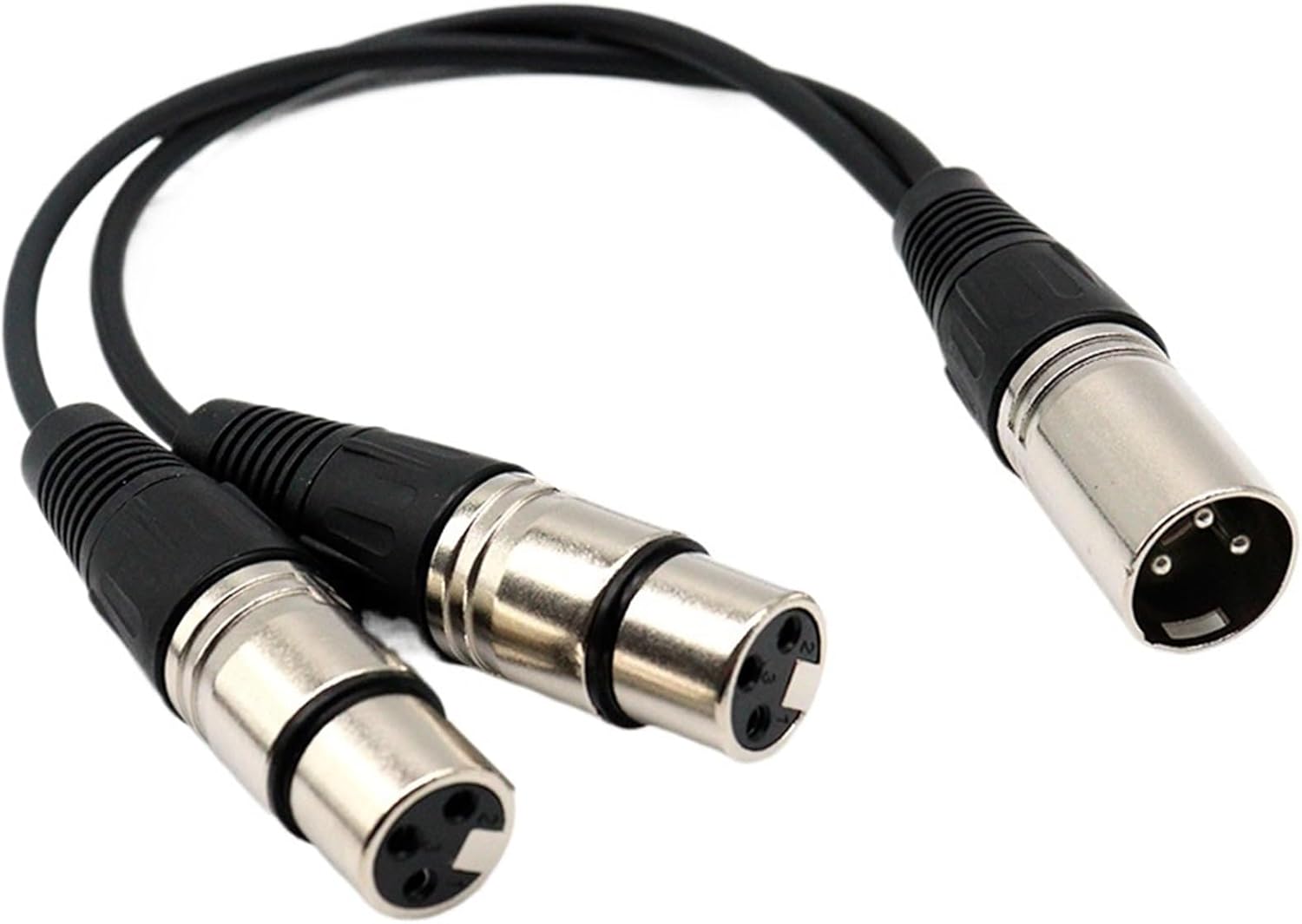 XLR Y Splitter Cable 3Pin Female to Dual Male Adapter Cord for Microphone Mixer Audio Studio DJ 1m 2m 3m 5m 10m 15m(1 Male to 2 Female,10 Meters)
