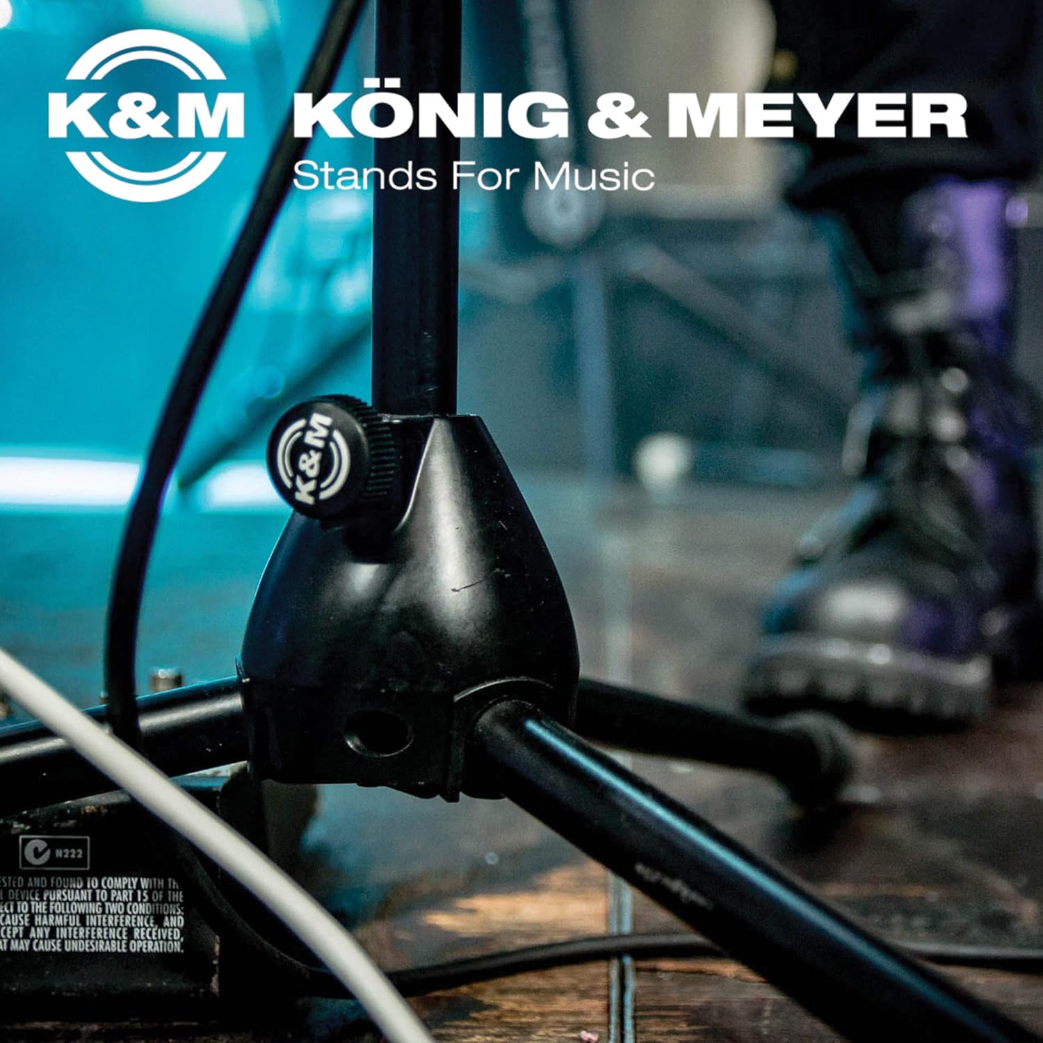 K&M König & Meyer 21075.500.55 Tripod Microphone Stand - Adjustable Telescoping 1-Piece Boom Arm - Professional Grade - Heavy Duty with Folding Leg Base - German Made - Black