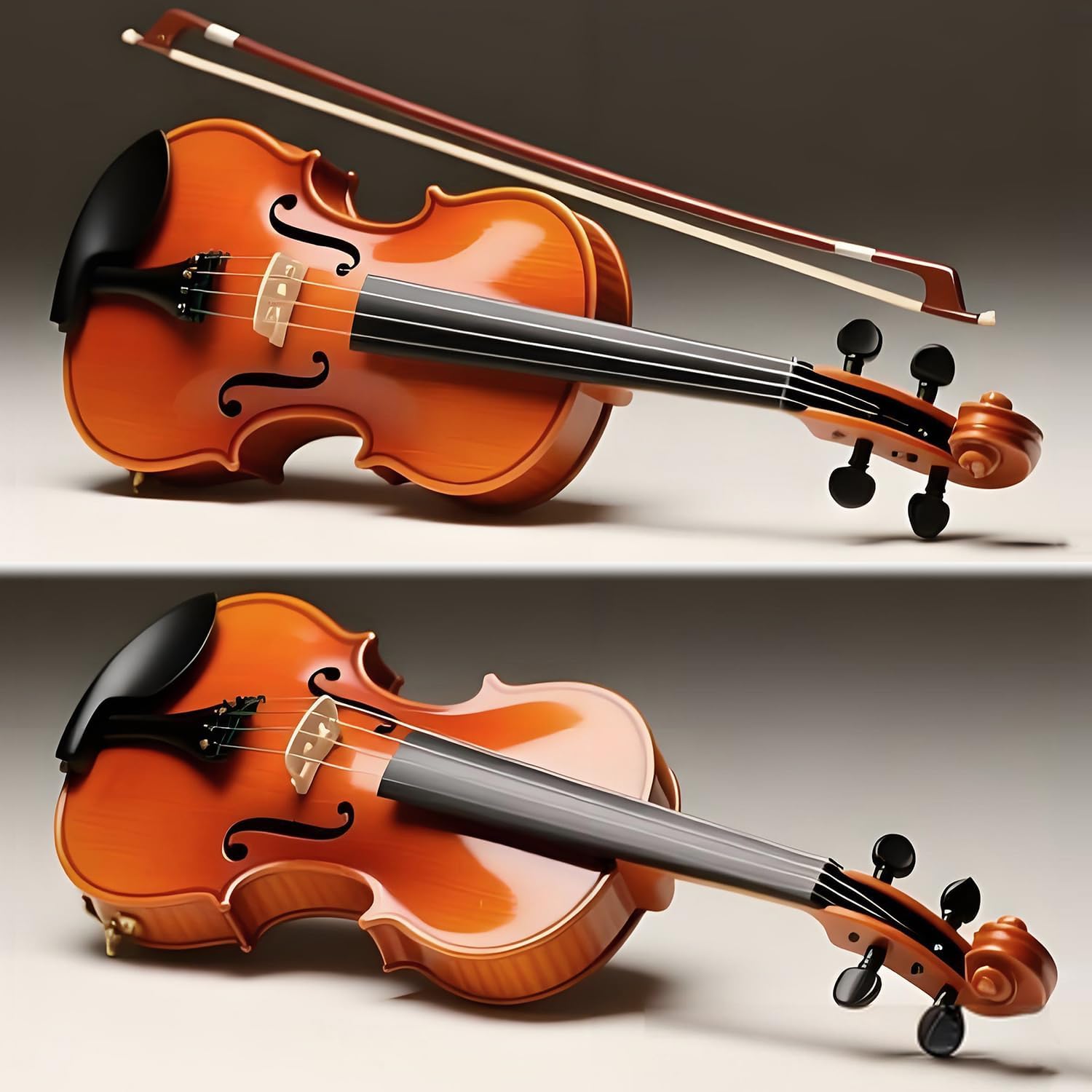NANYI Size 4/4 beginner first violin Set, Natural Solid Wood Beginner Violin with Shoulder Rest, Rosin, Bow, Case, and Bridge, Stringed Musical Instruments Violin Music Hobby