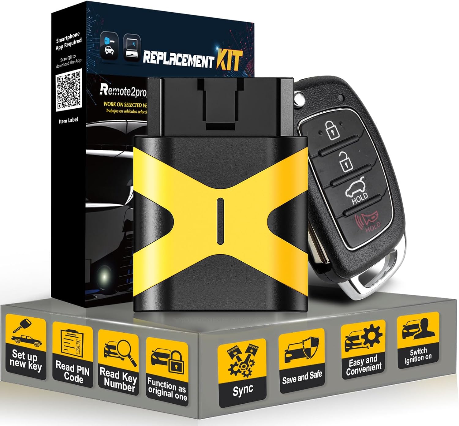 Self Programmable Car Key Fob Keyless Entry TQ8-RKE-4F16 Replacement for 2015-2017 Hyundai Sonata 433MHZ (4 BTN/TQ8-RKE-4F16 self programmable Remote)