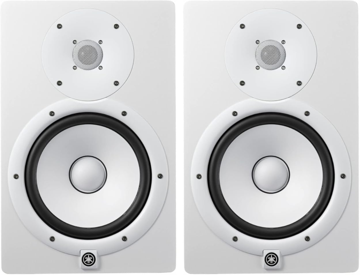 YAMAHA HS8 8-Inch Powered Studio Monitor (White, 2-Pack) Bundle (2 Items)