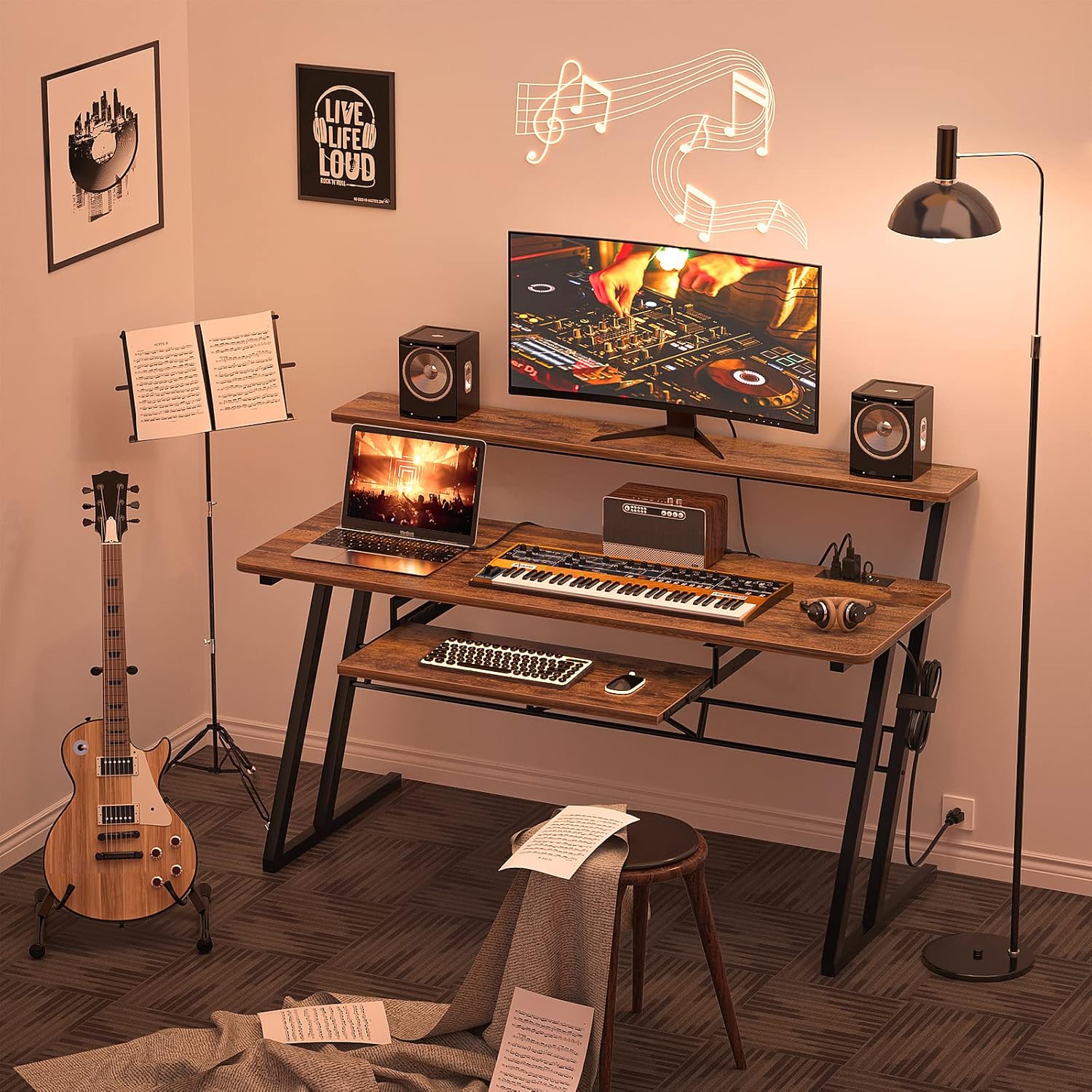 Armocity Music Studio Desk Production Workstation - 47