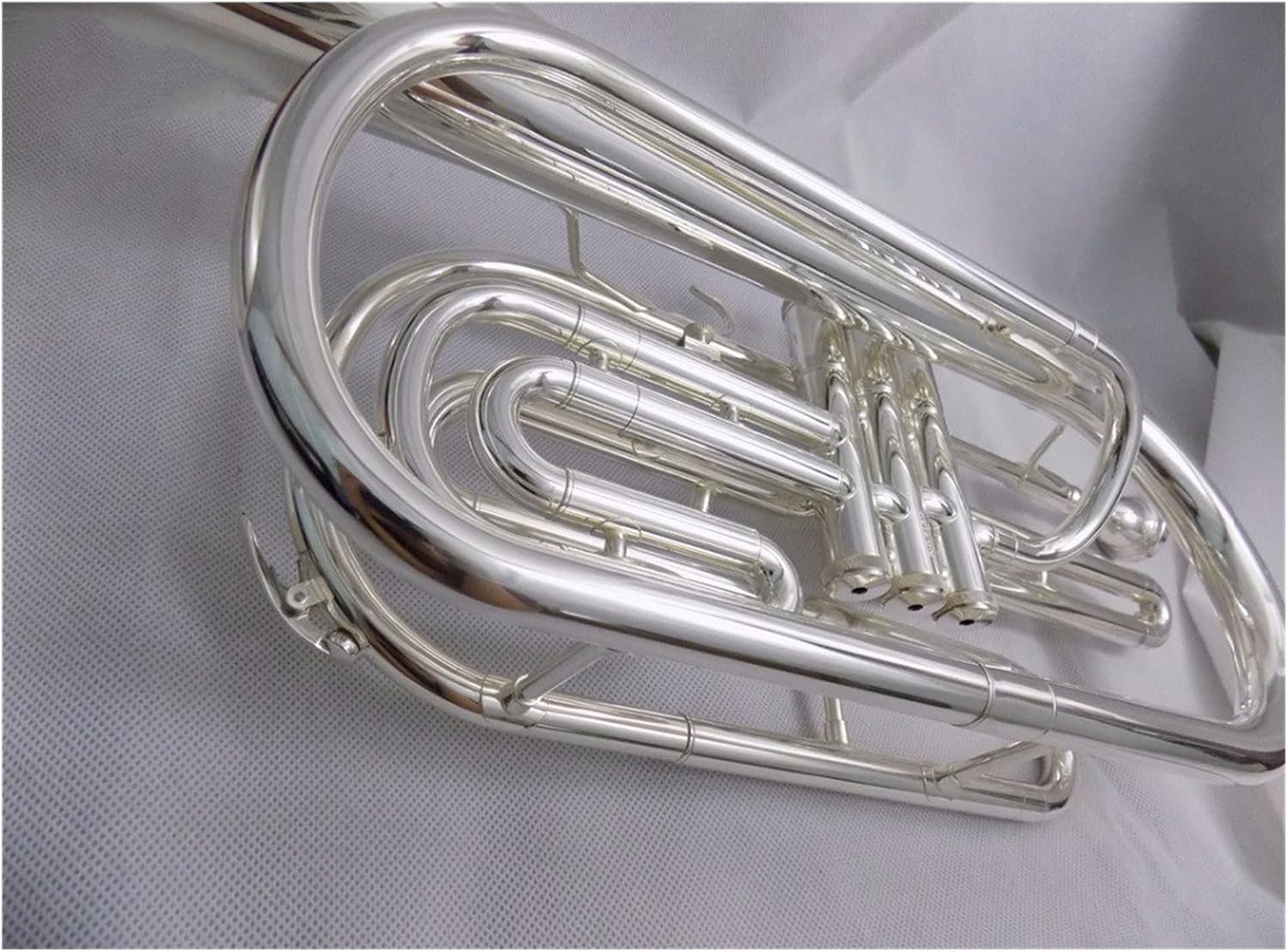 FLFL Student Trumpet Bb Key Marching Trombone Lacquer Silver Plated with Case Mouthpiece Brass Musical Instruments (Color : Silver Plated)