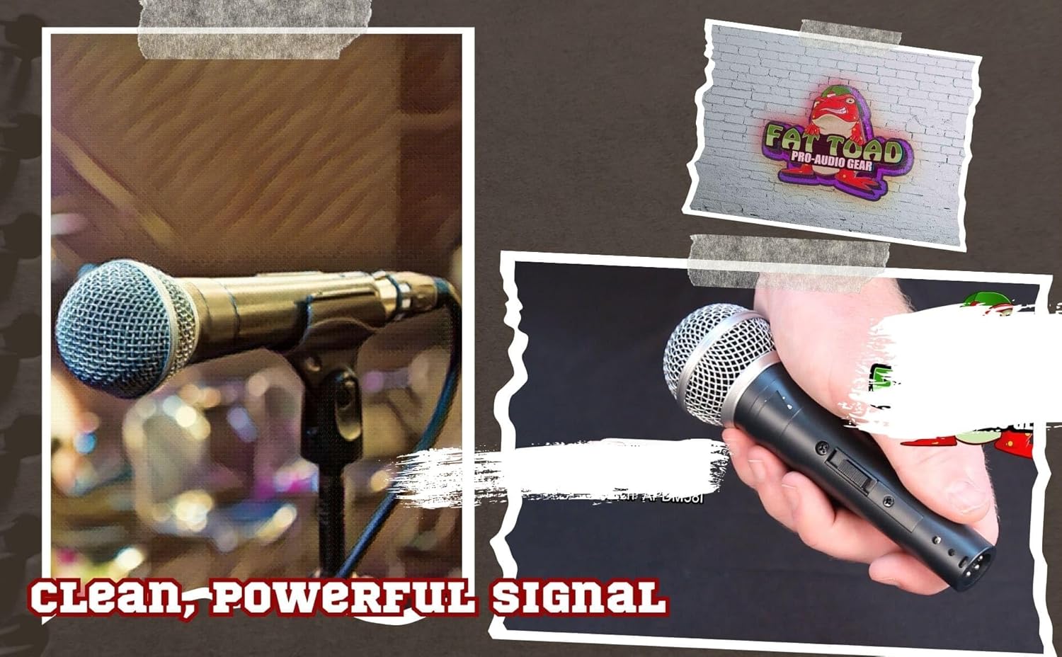 Fat Toad Vocal Cardioid Microphones (Live ResponsePRO Edition) 6-Pack – Handheld Dynamic Mics with Clips for DJ Stage Singing, Studio Recording