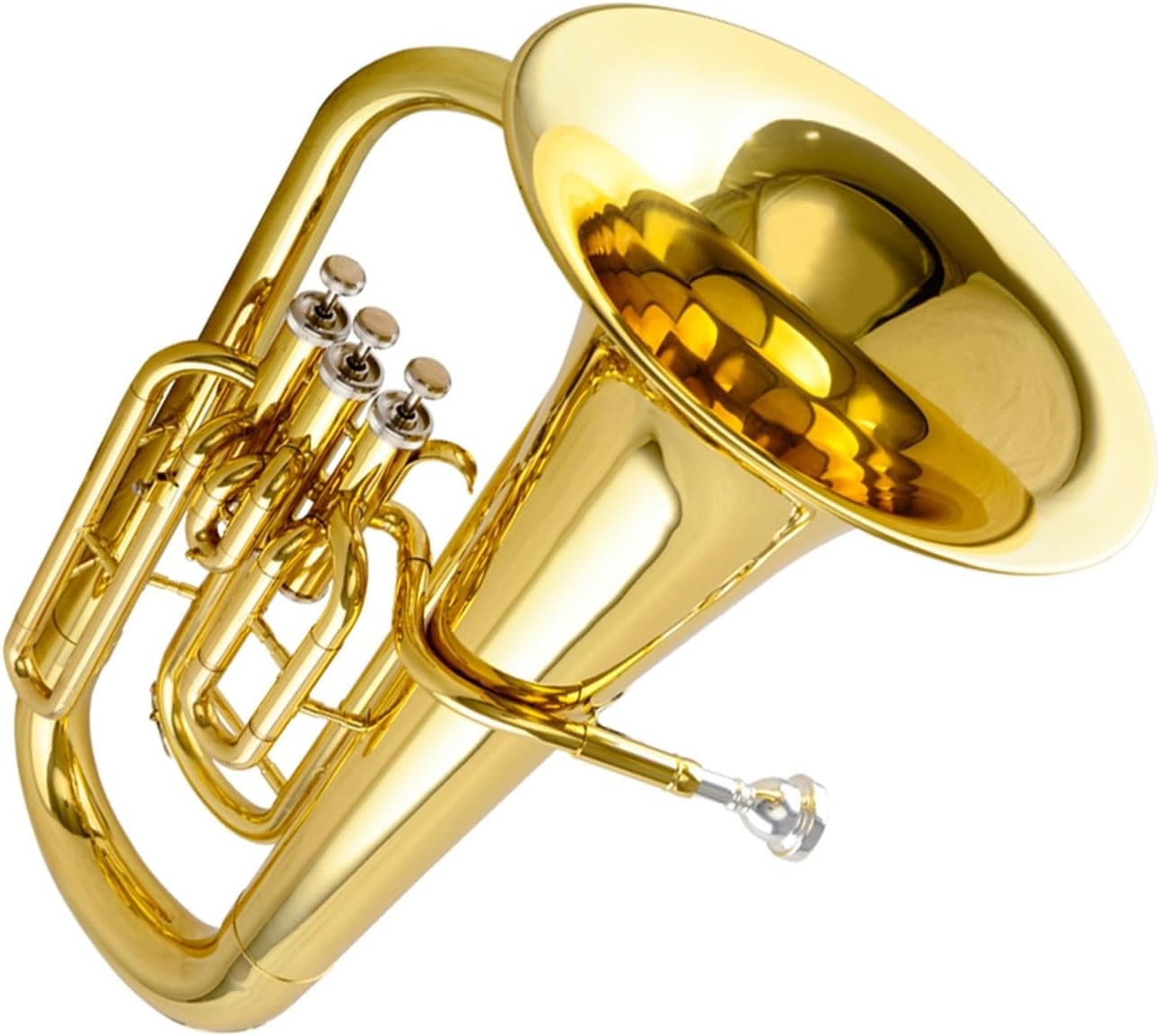 B Flat Key Upright Euphonium Lacquered Gold Adult Brass Instrument Euphonium All-brass Instrument