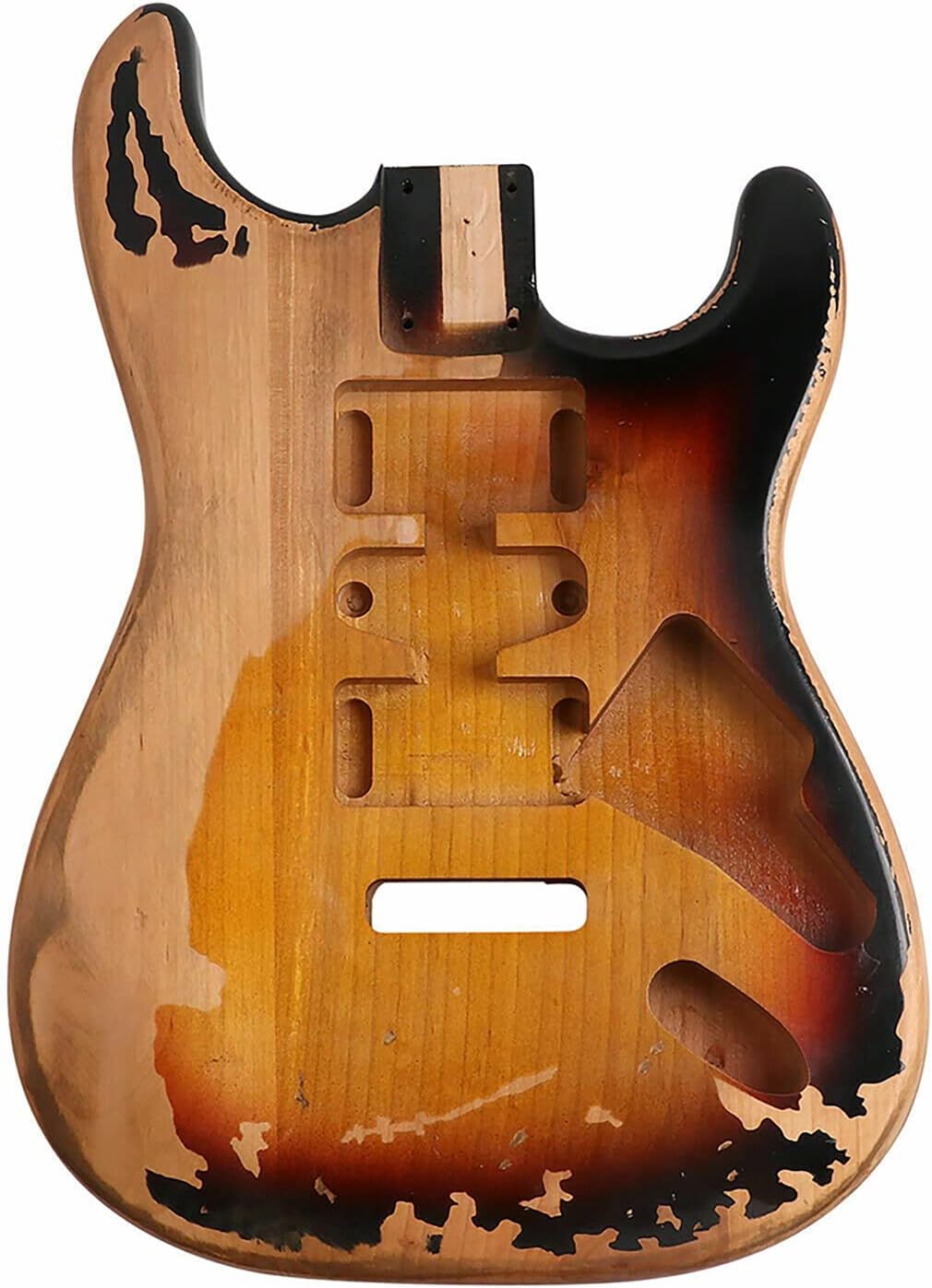 Sunsmile Relic Electric Guitar Body Nitro Alder Strat Style H-S-H Route DIY Guitar Body 3 Tone Sunburst.