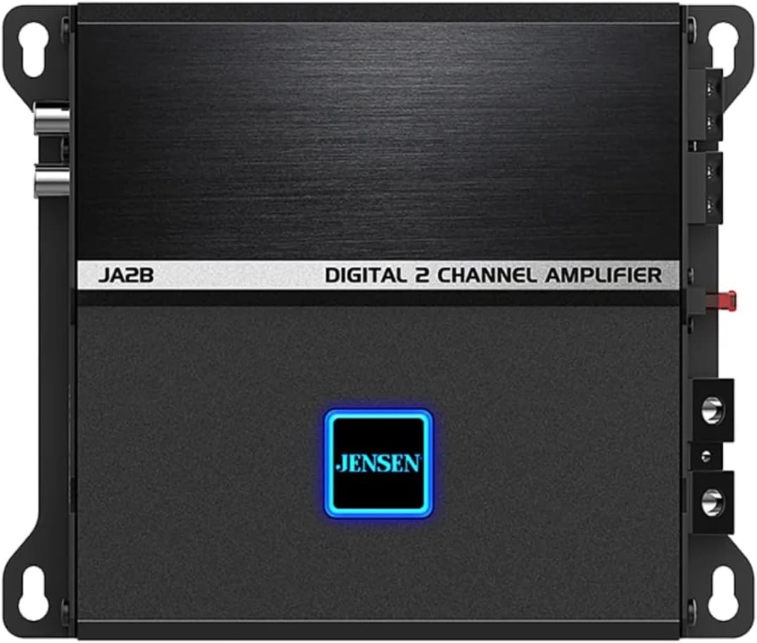 Jensen JA2B 225W RMS 2-Channel Class-D Car Audio Compact Amplifier with DSP