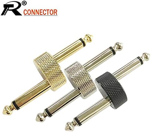 Davitu Electrical Equipments Supplies - 100pcs/lot Guitar Connector 6.35mm Male to Male Mono Adapter Z Type Audio Coupler Guitar Effect Pedals Board Accessories - (Color: Gold Plated)
