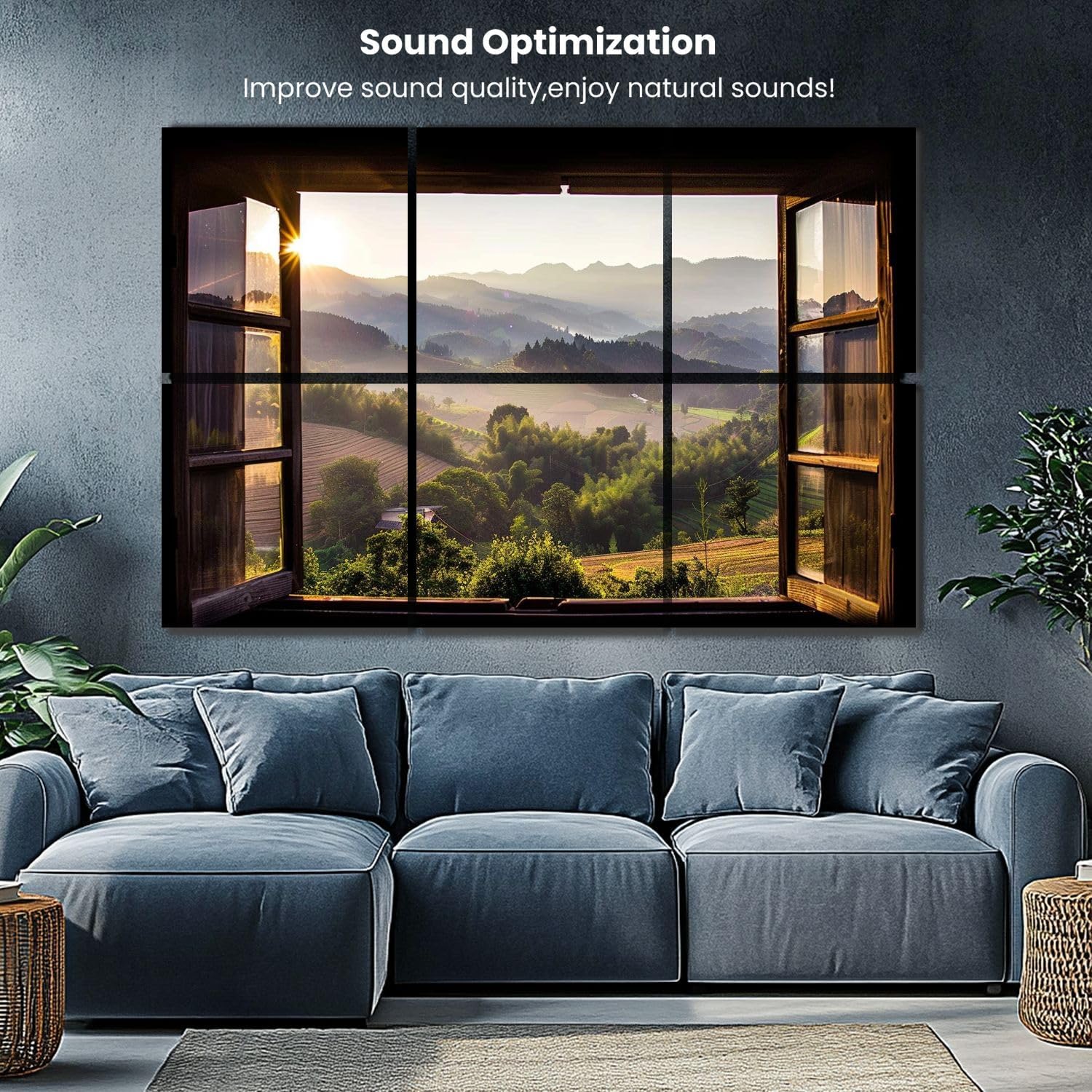 Art Acoustic Panels landscape nature view view from window wonderful landscape nature view 6 Pack Decorative Sound Absorbing Wall Panels 72x48