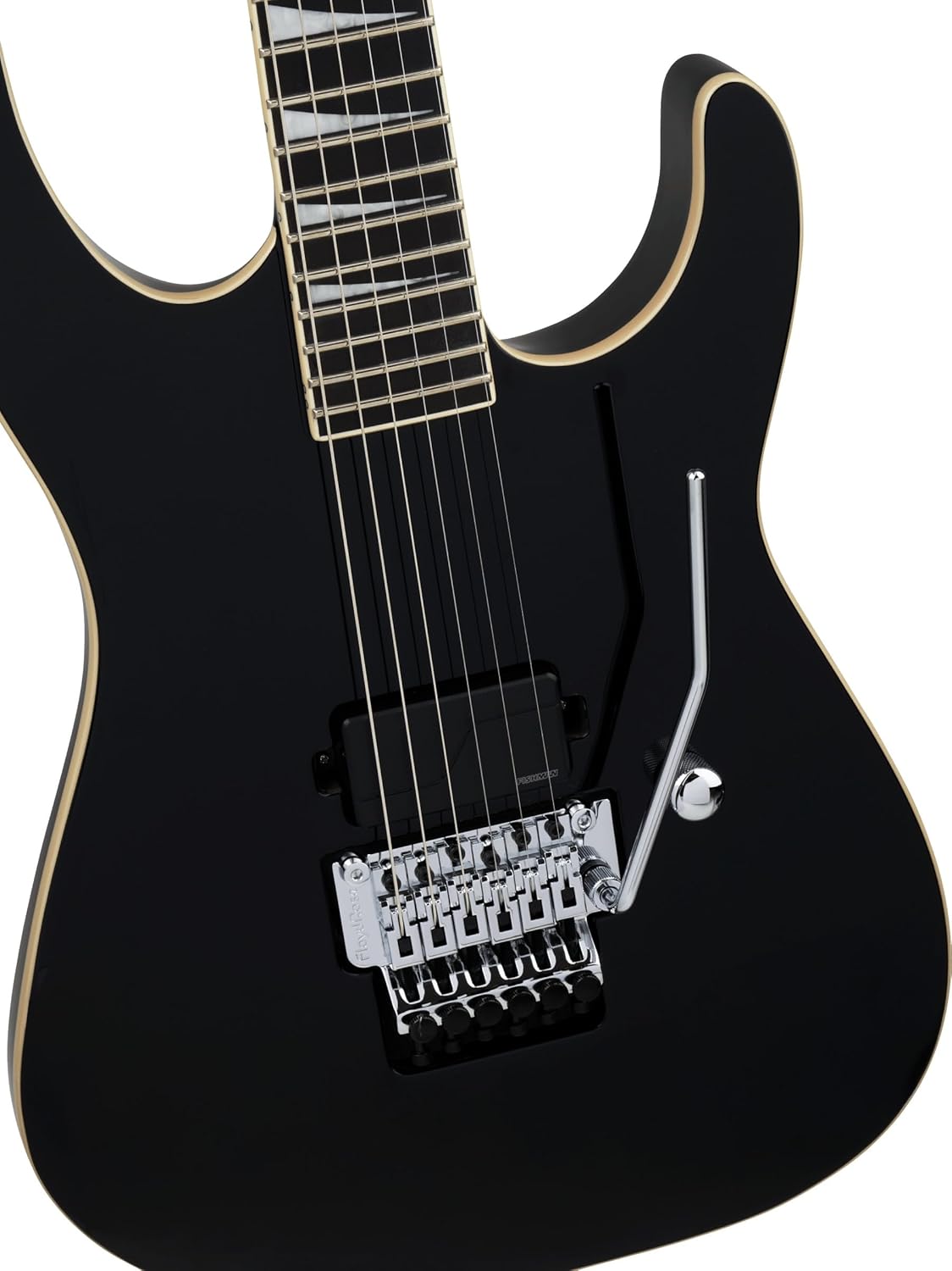 Jackson Pro Plus Series SL1A Soloist Electric Guitar - Gloss Black, Aged White Binding