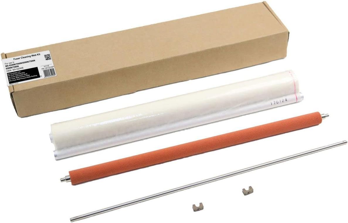 Sparepart: CoreParts Fuser Cleaning Web Kit: 1,Fuser Cleaning Web, MX-620WB (1,Fuser Cleaning Web [NROLN1968FCZZ] 1,Fuser Web Guide Shaft [NSFTZ3650FCZZ] 1,Fuser Web Pressure)