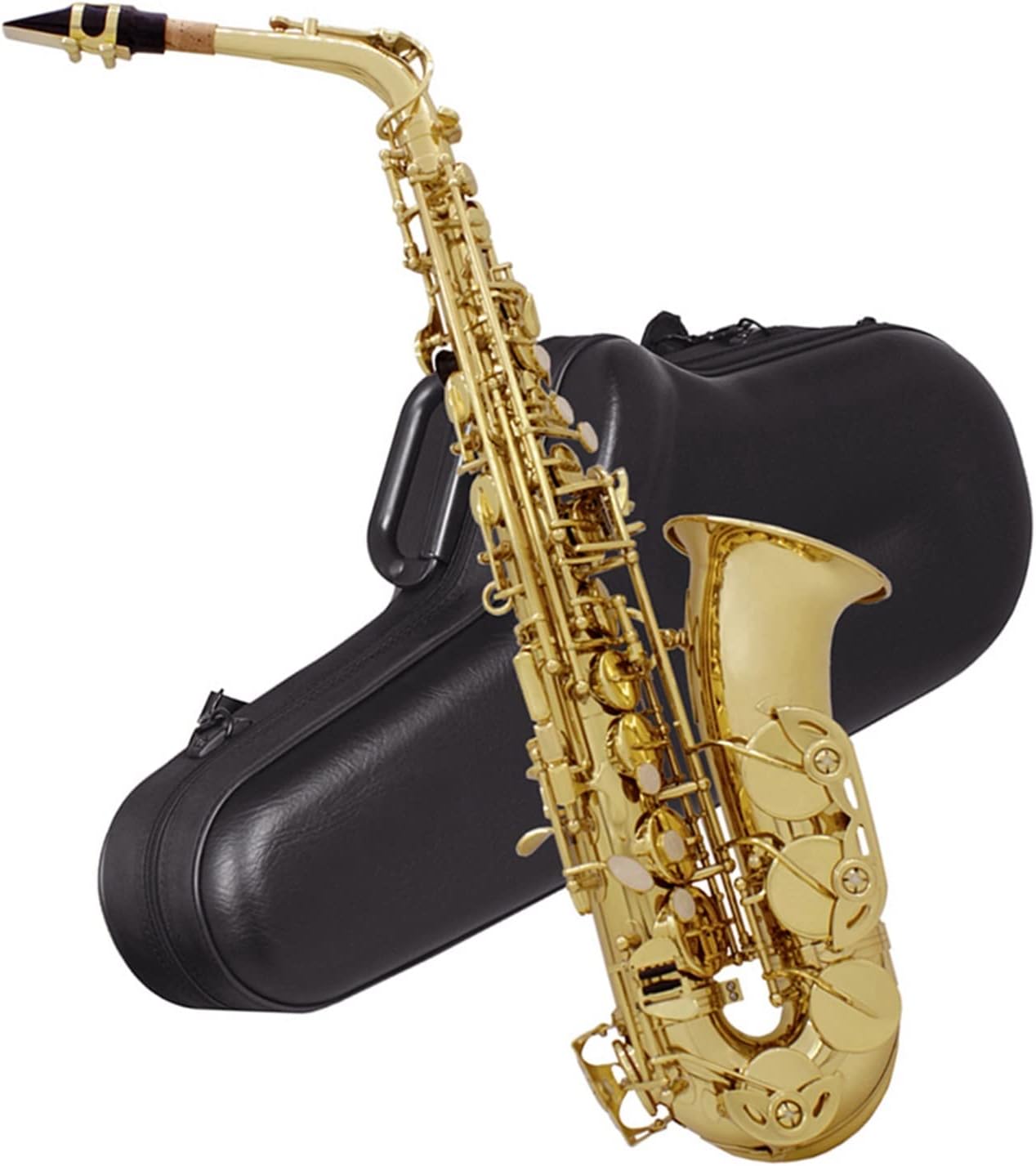 EB Alto Saxophone Brass Gold-Plated E Flat Sax Musical Woodwind Instrument with Case (Color : 1)
