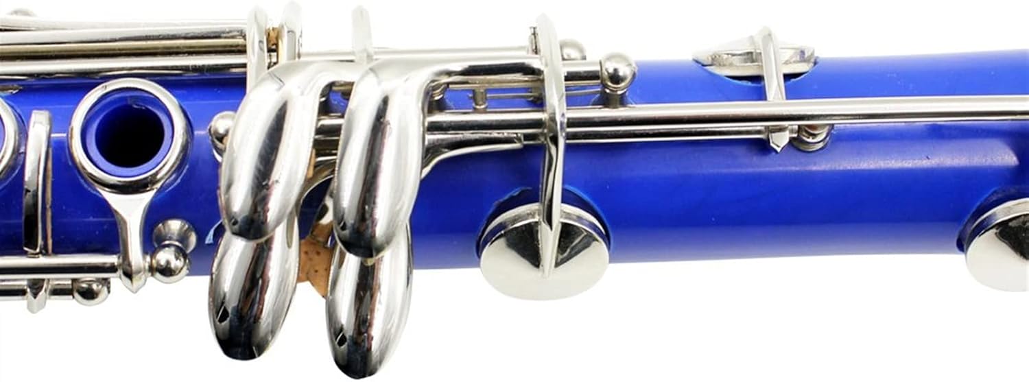 17-Key Clarinet Bb Tone Sky Blue Bakelite Tenor Clarinet with Cleaning Cloth Case Gloves Reeds Woodwind Instrument Accessories Professional Clarinet