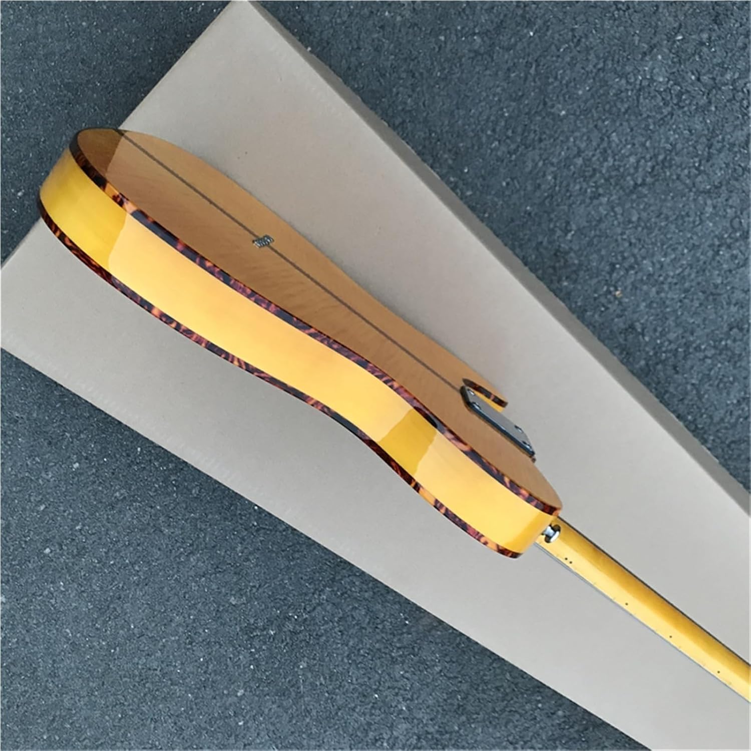 Beginner Electric Guitar Kits Orange Double Sided Tiger Grain Sandwich Solid Wood Body Professional Electric Guitar