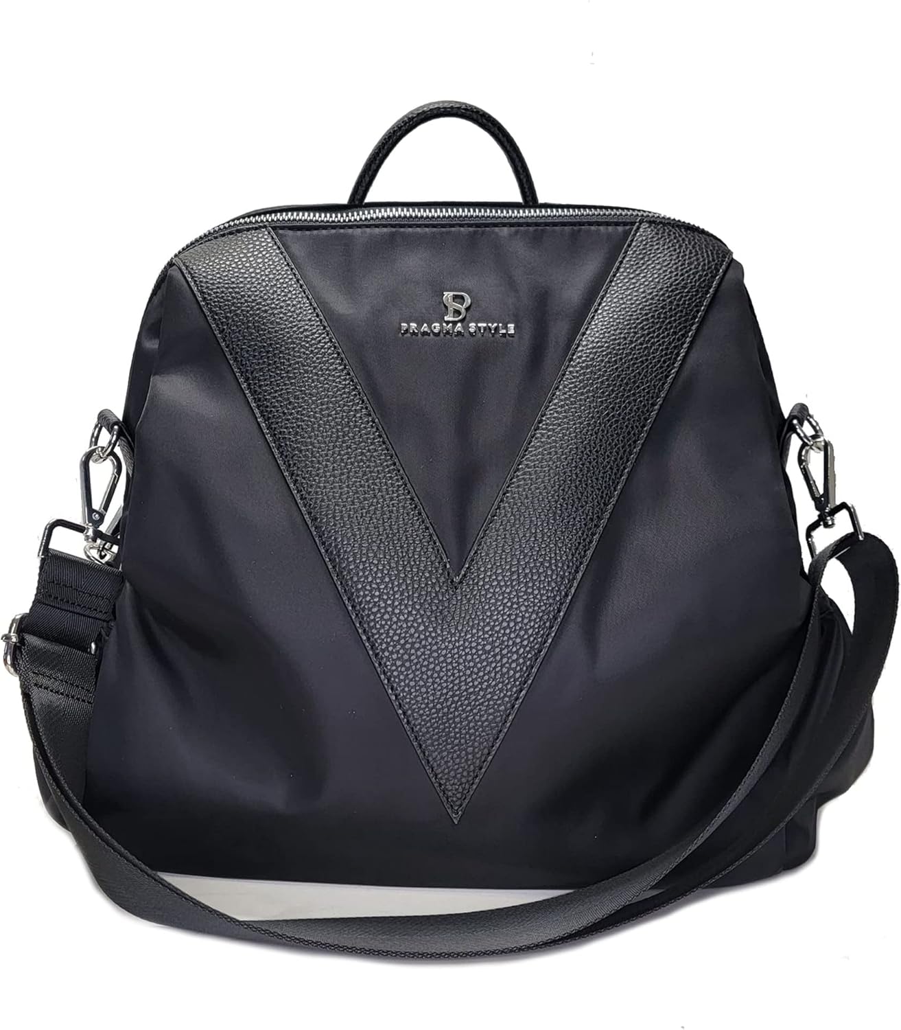 V-Style Convertible Backpack Purse (Double Black) Standart