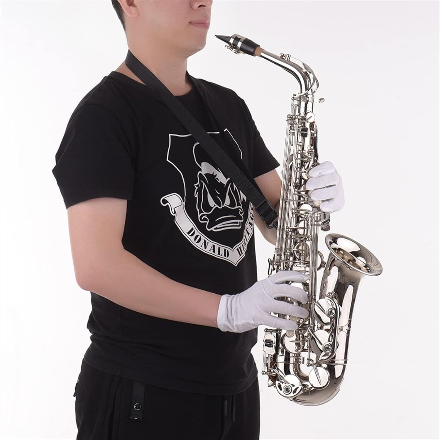 Sax Beginners Kit EB Alto Saxophone Kit Brass Gold Sax 802 Key Type with Padded Carry Case Gloves Cleaning Cloth Brush Sax Straps Wind Instrument (Color : 82Z Key type1)