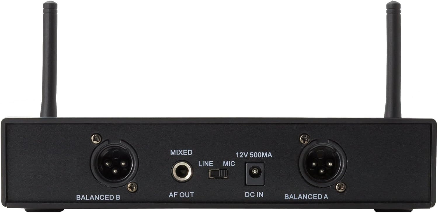 Wireless Microphone System, Pro Dual Wireless Mics, w/ 2 Handheld Dynamic Microphones, 2x100 Adjustable UHF Channels, 240ft Range, Microphone for Singing, Karaoke, Church