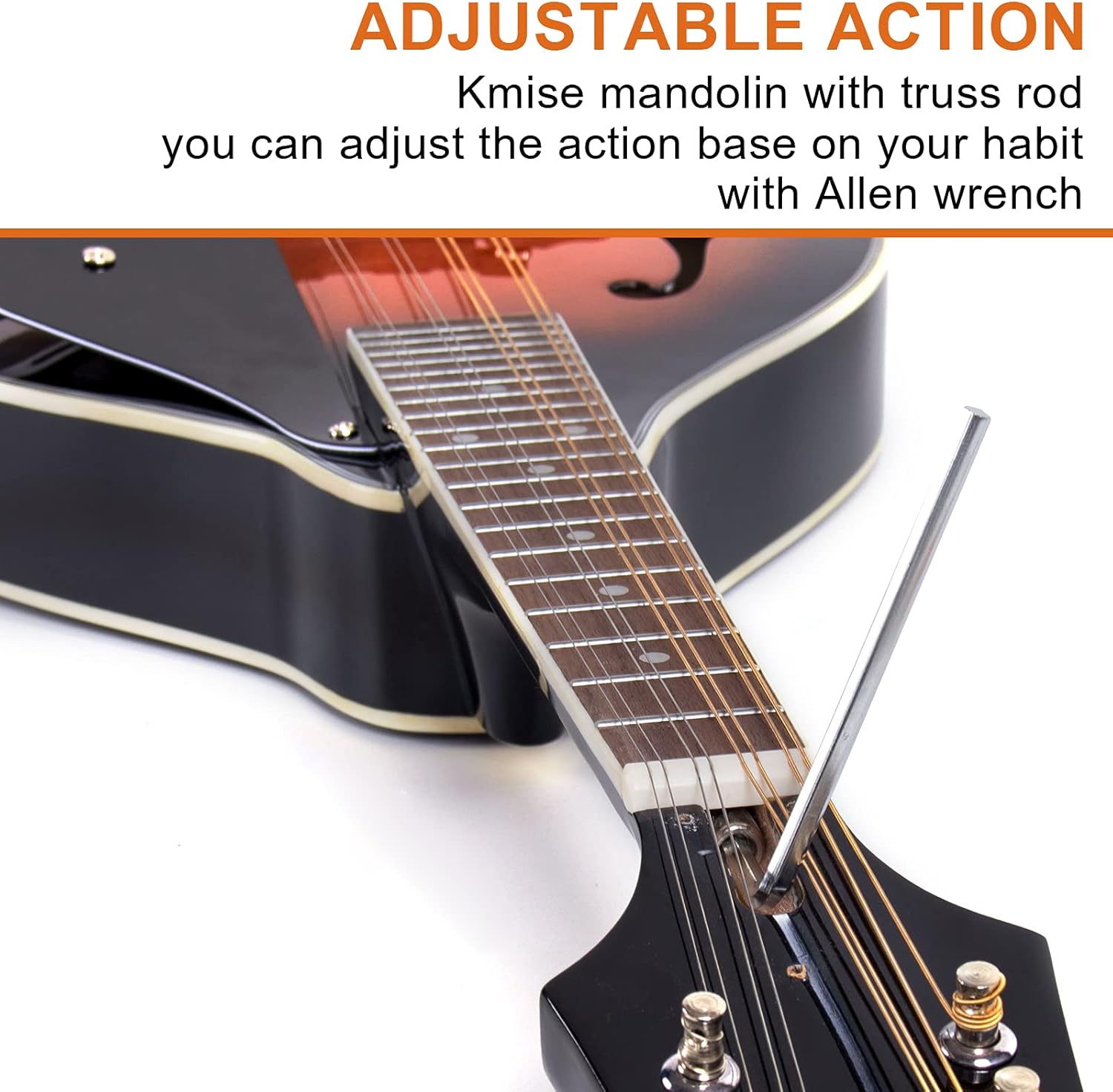 Mandolin,Kmise A style Mandolins Instruments 8 String Spruce Musical Instrument with Tuner Strings Gig Bag Strap Picks for Adults Beginner