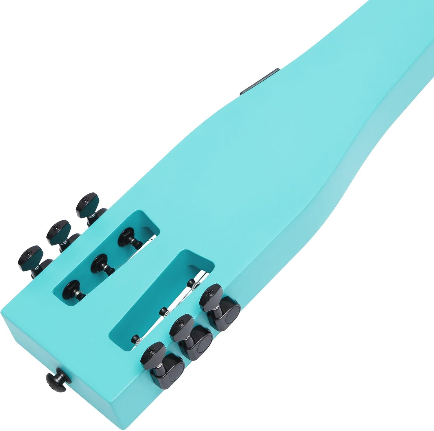 Electric Guitar Practice Portable Travel Guitar Maple Headless Solid Body Full Scale with Gigbag for Lightweight Design Gig Bag All Accessories Green