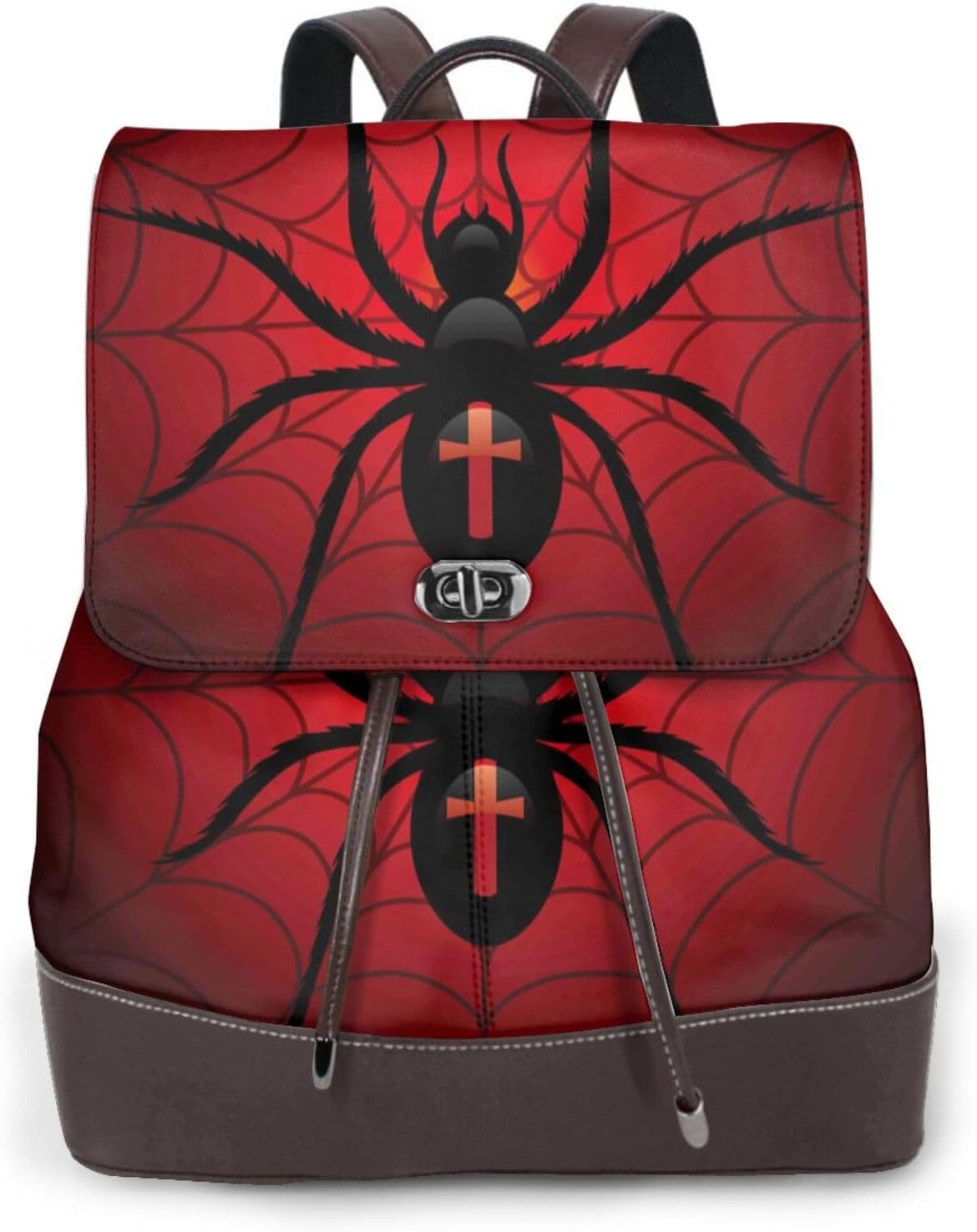 Spider on the Web for Womens Backpack Purse Microfiber PU Anti-theft Large Fashion Designer Travel Bag Ladies Shoulder Bags