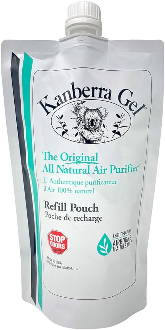 Kanberra Gel Refill Pouch 24oz - All-Natural Odor Eliminator & Air Freshener for Home, Car, RV, Boat, Gym Bag | Eco-Friendly, Long-Lasting Tea Tree Oil Formula, Safe for Pets and Family.
