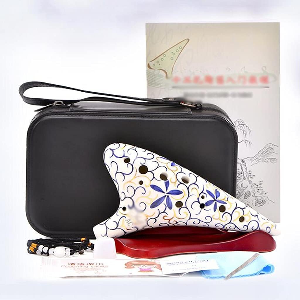 Ocarinas 12-Hole Alto AG Tone Music Professional Playing Flute Instrument 12 Hole Whistle Flute Instrument with Lanyard (Color : Blue, Size : 19 * 10 * 5.5cm)