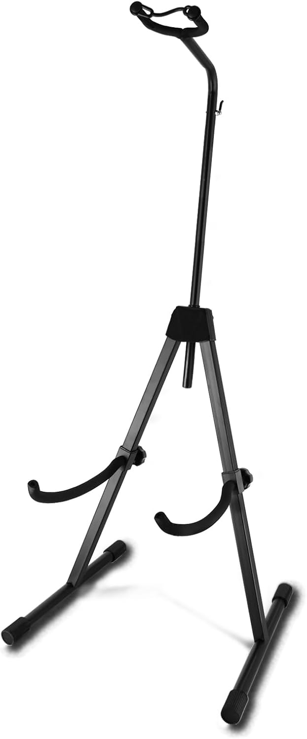 EASTROCK Double Bass Stand - Sturdy and Portable for Upright Bass, Violin, Cello, Fiddle, and Contrabass - Versatile Adjustable Folding Stand (Black)