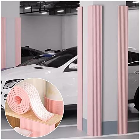 Car Parking Protector,Foam corner protector， High Resilience Sponges Table Corners Column,Anti-Impact Window Sills Corner Guard Strip,Garage Wall Corner Guards,1cm Thick (Color:Pink,Size:2pcs) ((2m-5p