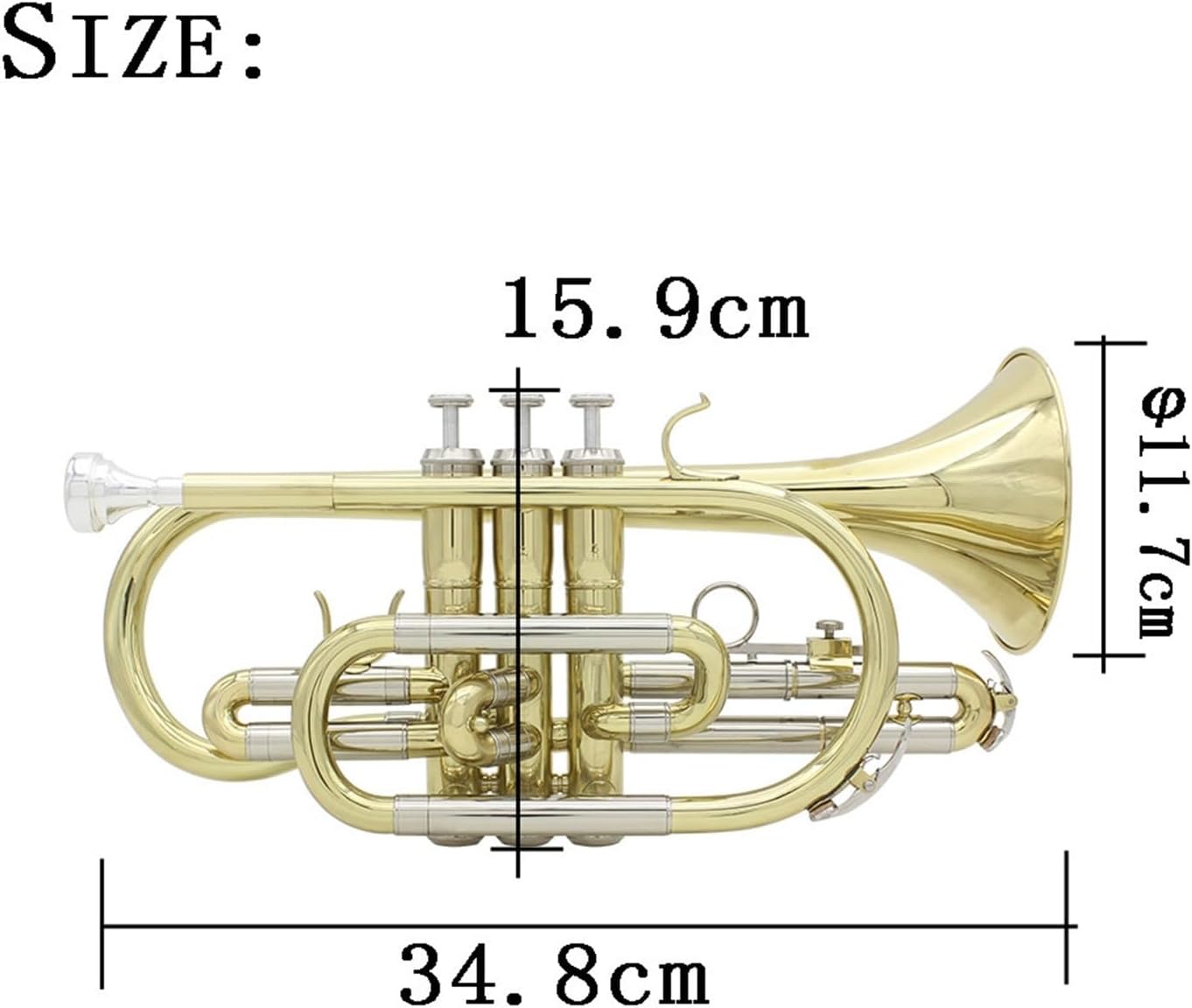 B flat cornet brass mini trumpet instrument