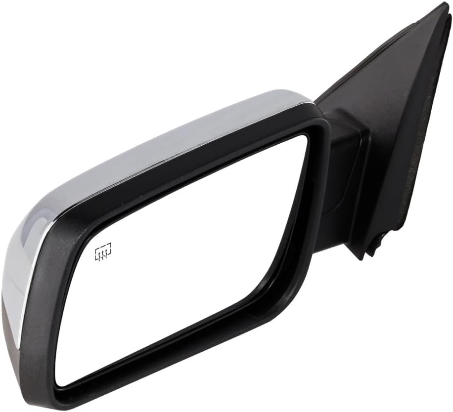 KarParts360 For Ford Flex 2009 2010 2011 2012 Door Mirror Driver Side | Power | Heated | Chrome | Manual Folding | Black Base | With Memory, Puddle Light | Replacement For FO1320360 | 8A8Z17683CA