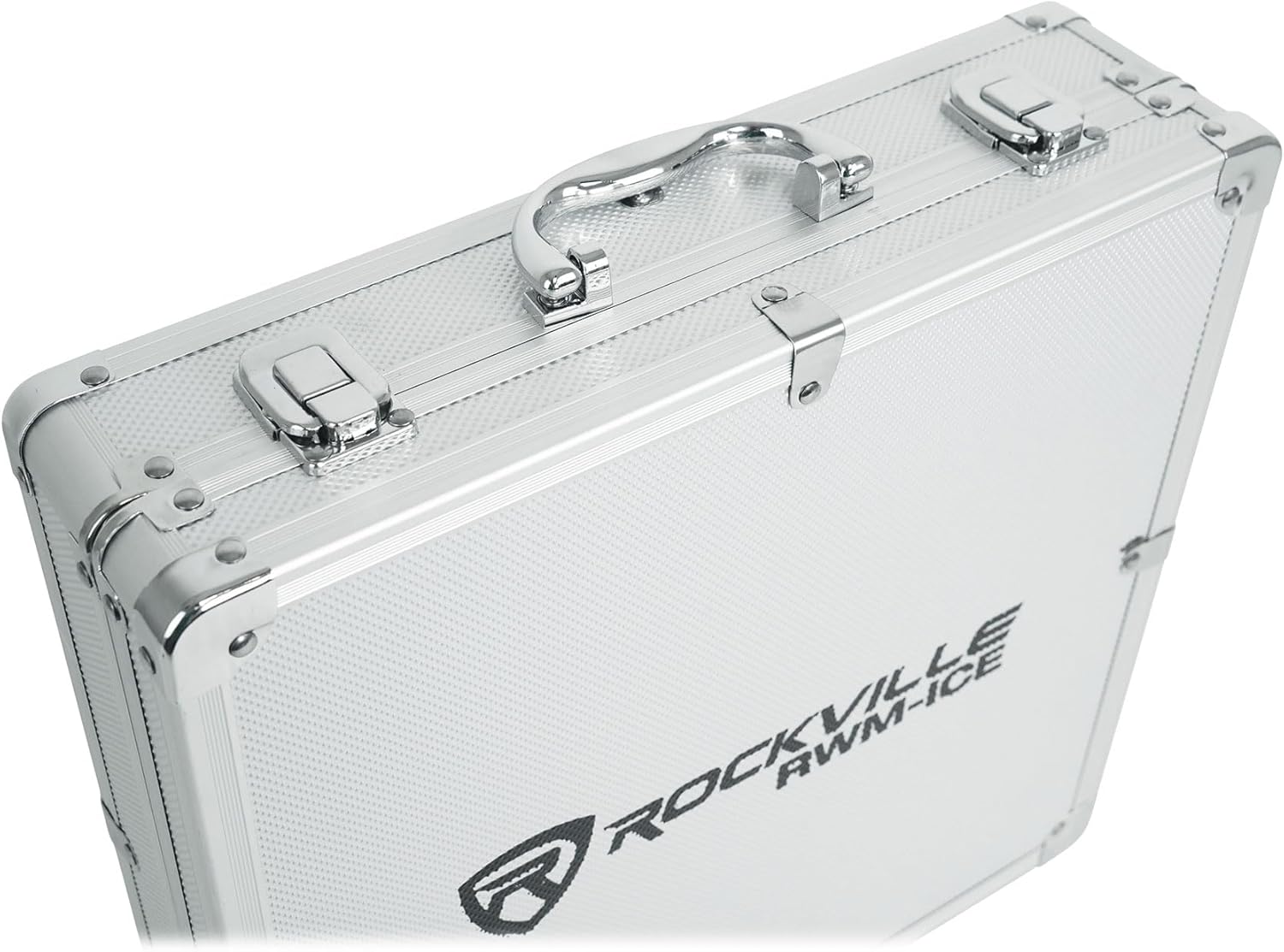 Rockville RWM-ICE Dual UHF 100 Channel, Diamond Handheld Wireless Microphone System, Long-Range 400ft, High-Fidelity Sound, Durable Metal Build, for Performers and Event Hosts