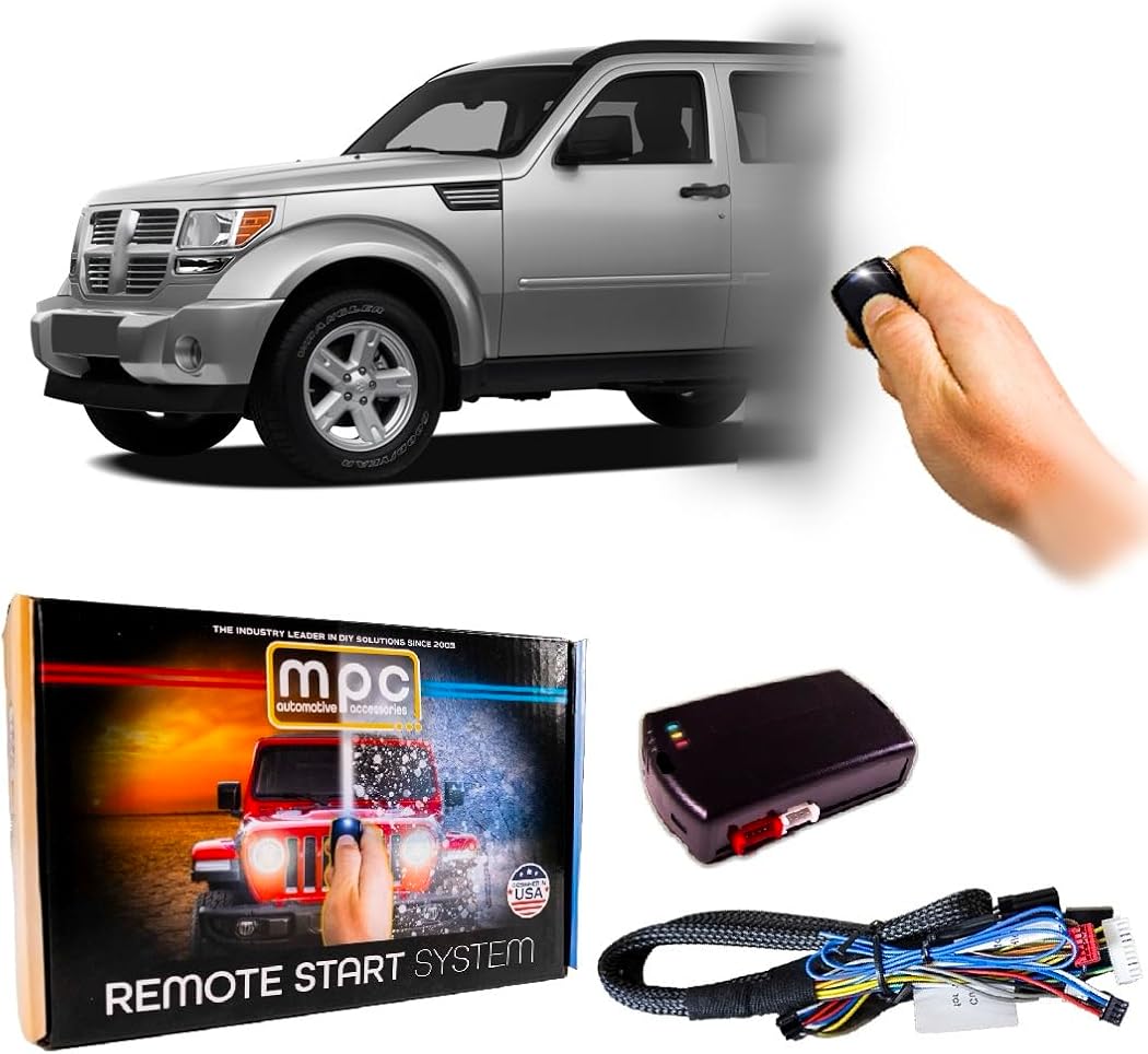 MPC Factory Remote Activated Remote Start Kit Compatible with 2007-2011 Dodge Nitro - Plug-n-Play - Key-to-Start - Firmware Preloaded