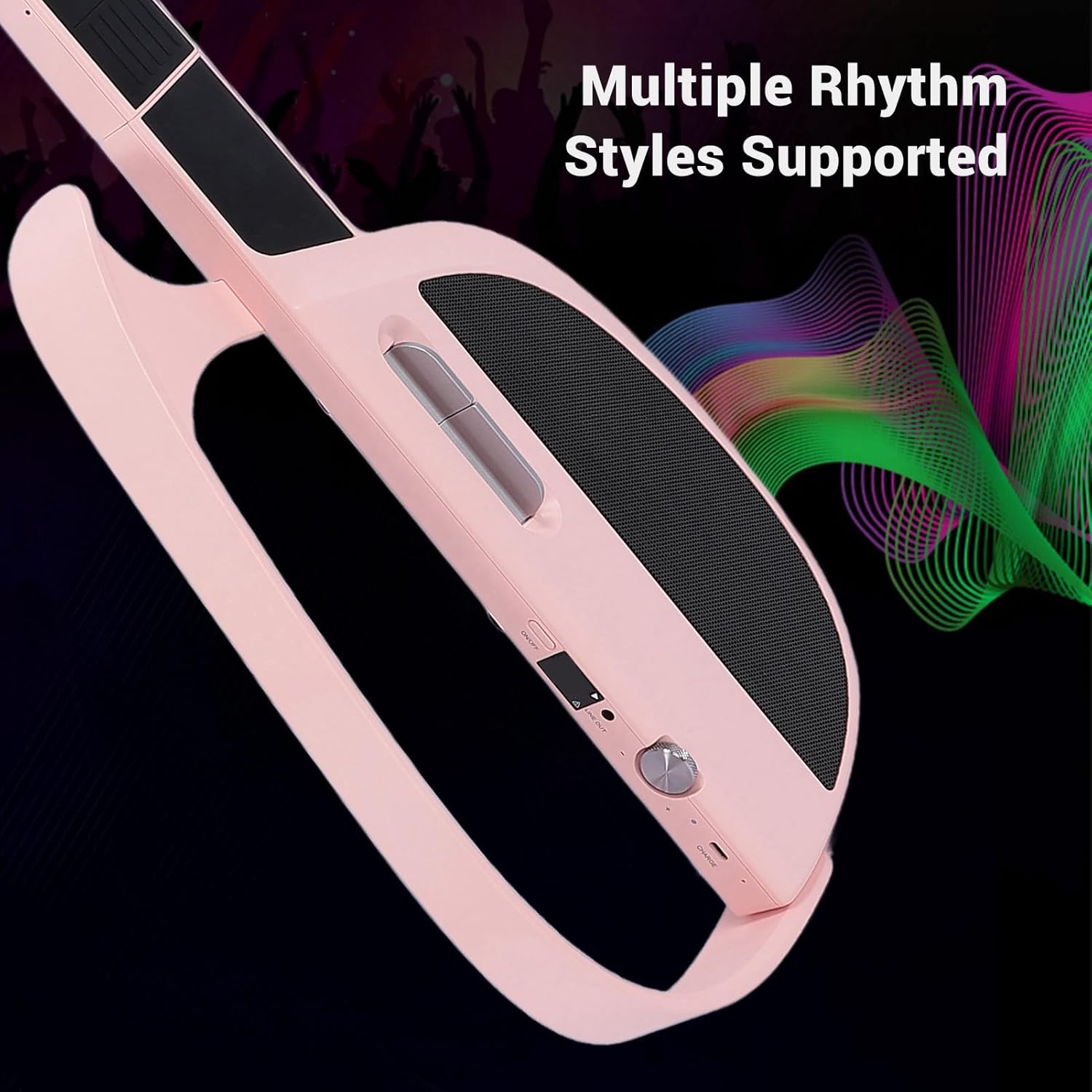 C1 Stringless Smart Guitar, Foldable Travel Stringless Guitar, App Interactive Chord Sheets, Built in Speaker and Drum system, Automatic Accompaniment Guitars with Storage Bag