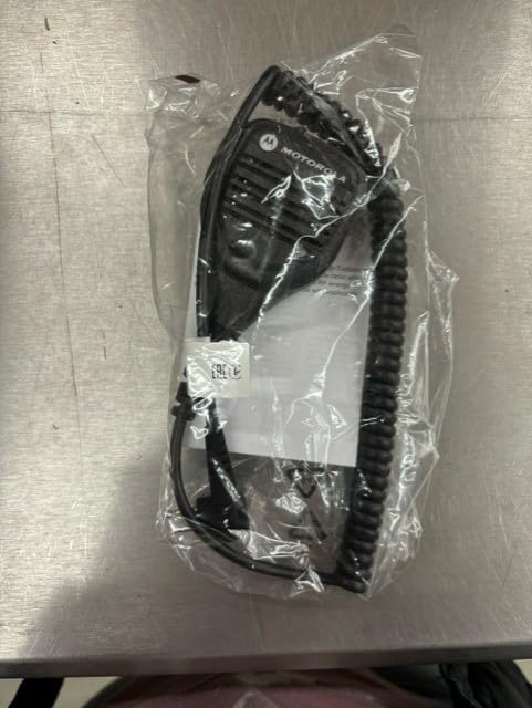 Motorola Original OEM PMMN4029A PMMN4029 Remote Speaker Microphone with 3.5mm Audio Jack, Coiled Cord & Swivel Clip