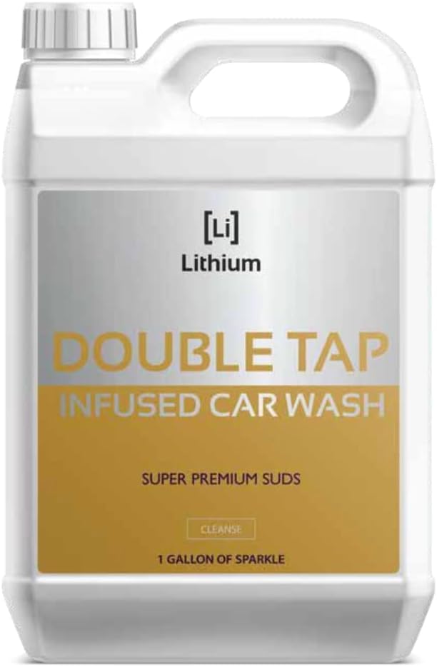 Lithium Double Tap Infused Car Wash Soap – Infused with Safe Blend of Essential Oils and Eucalyptus Car Shampoo for Spotless Cleaning, Thick Foam and Showroom Shine – Lubricates While it Cleans