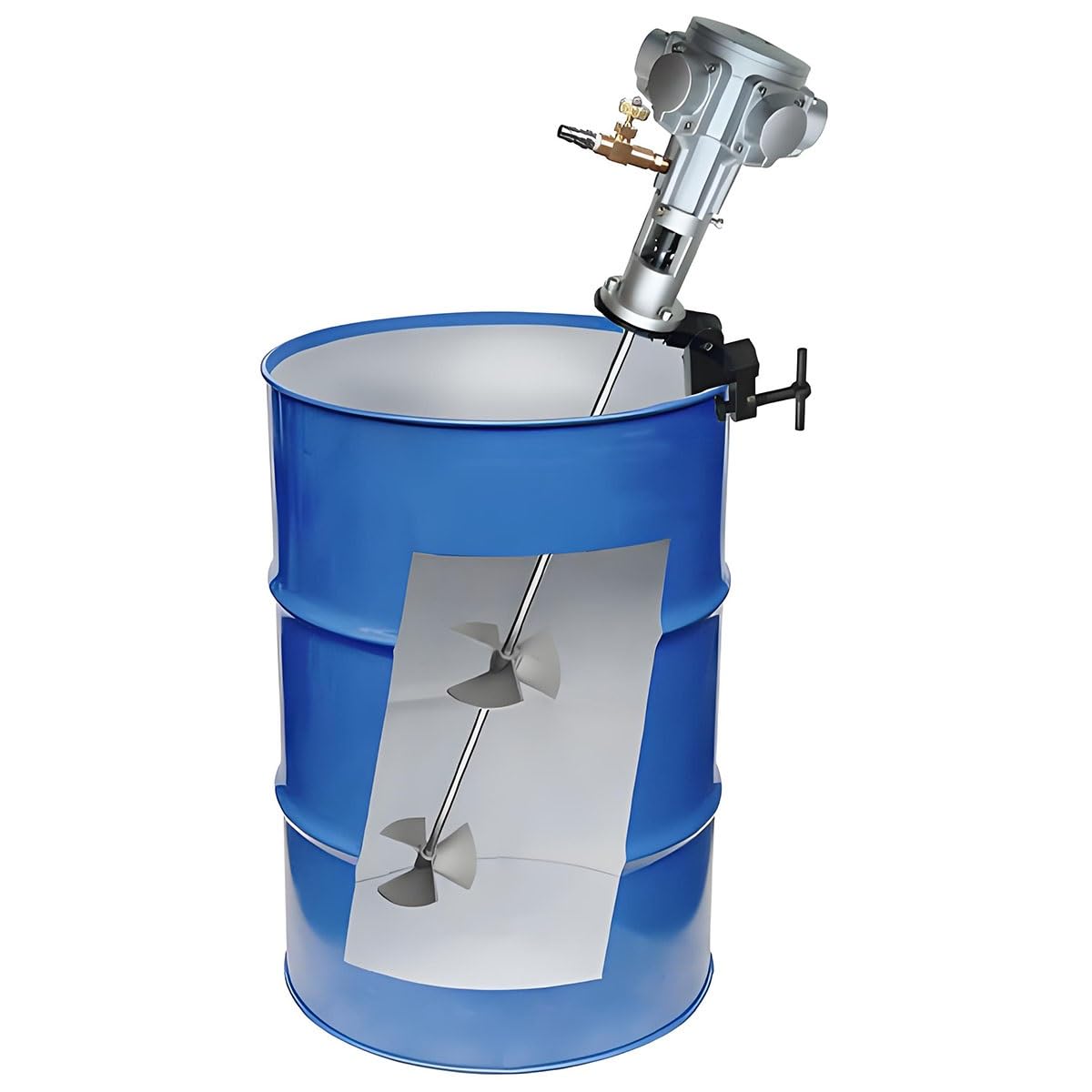 Pneumatic Paint Mixer 55 Gallon, Professional Air Agitator Drum Stirrer, 1/2HP Adjustable Pneumatic Tank Mixer Machine, Clip Mount Barrel Paint Mix Tool for Industry, Lab, Factory Use(50 Gallon)