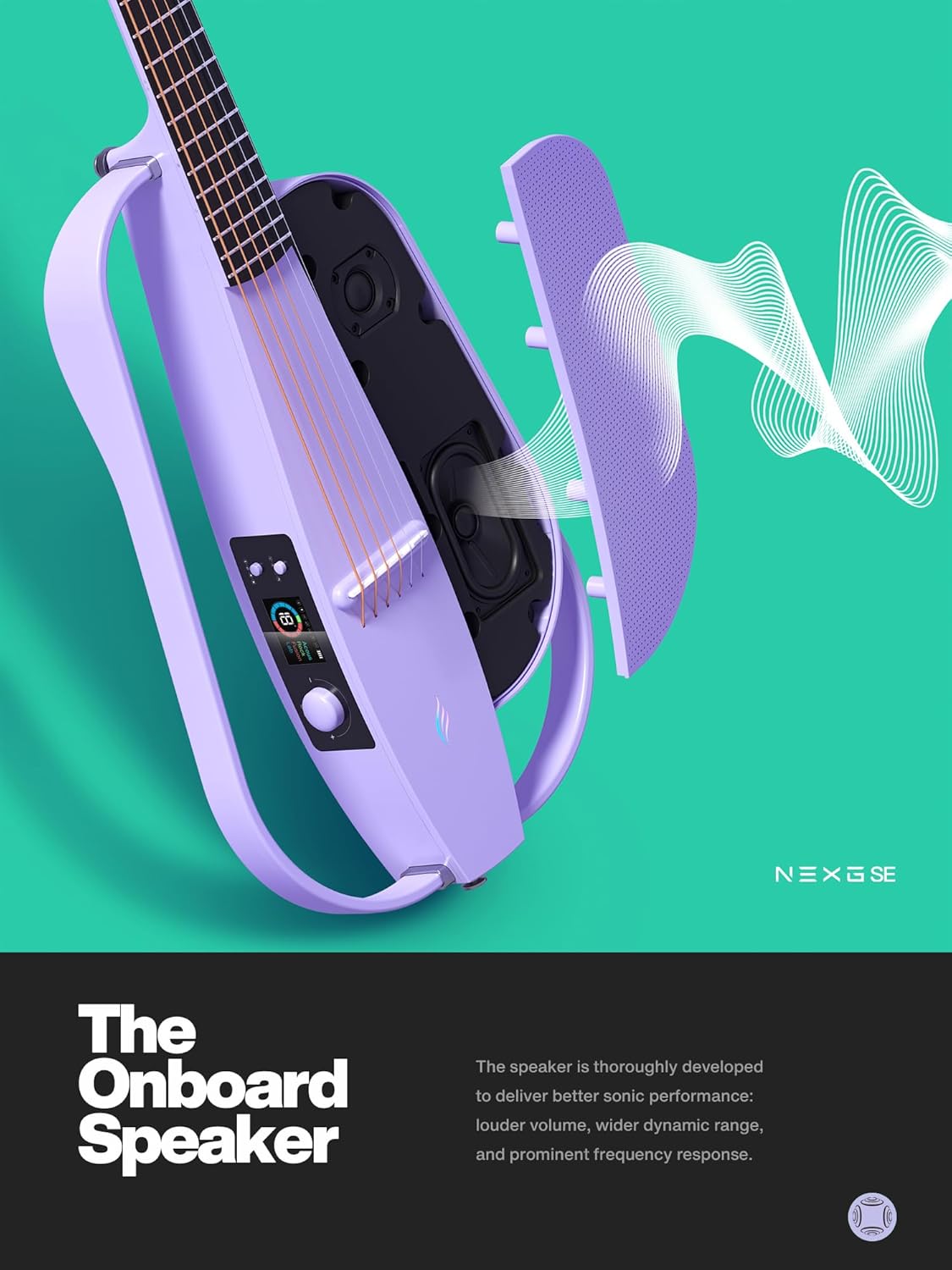 Enya Acoustic Electric Carbon Fiber Travel Guitar, NEXG SE Smart Guitarra for Adults with 30W Wireless Speaker, Thickened Gig Bag, Wireless Headset Mic, Charging Cable, and Adjusting Wrench 38 Inch