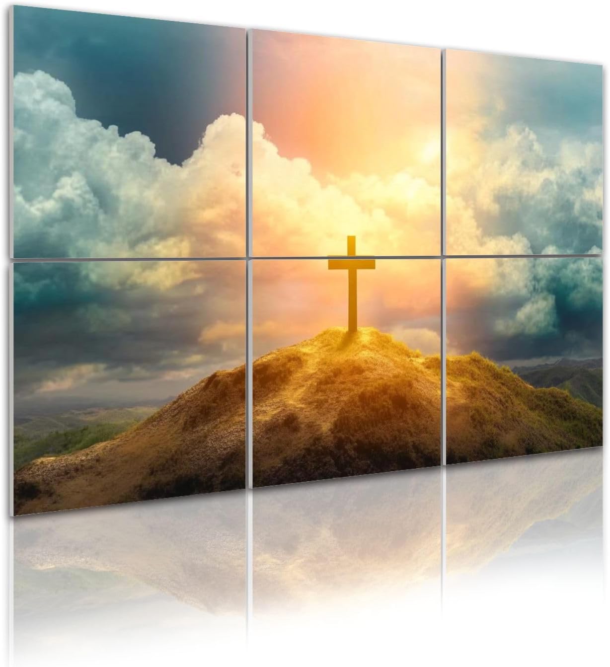 6 Pack Art Acoustic Panels Christian Cross hill Sound Absorbing Panel 48