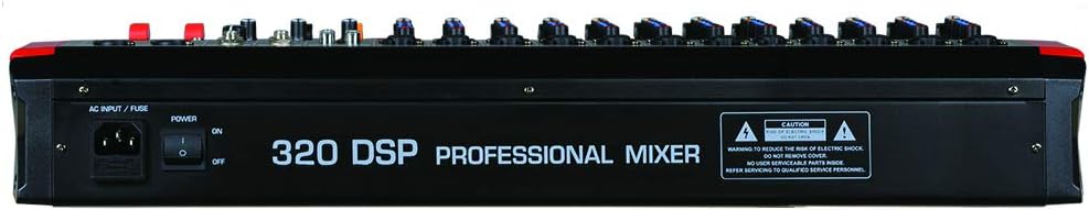 Audio2000'S AMX7374 12-Channel Audio Mixer with 320 DSP Sound Effects, Stereo Sub Out with Sub-Out Level-Control Fader, Level-Control Faders on All Channels, and USB/Computer Interface