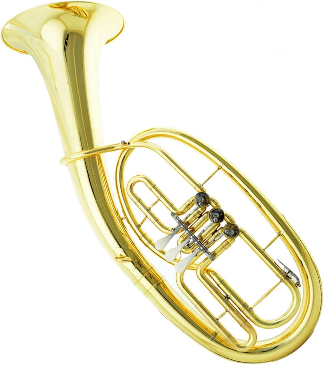 Trumpet Set Professional Baritone Horn B Flat Gold Lacquer Baritone Brass Wind Instrument with Mouthpiece & Baritone Case Trumpets Beginner