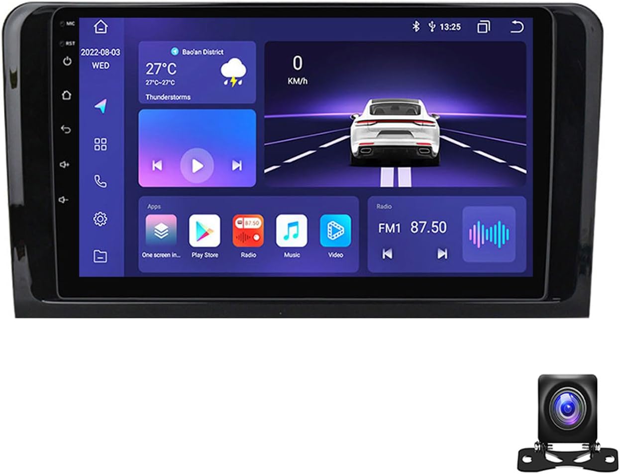 9 Inch Android 13 Car Radio Compatible with Benz M/GL Class 2005~2009 Bluetooth Car Stereo Compatible with Carplay Android Auto, Navigation, Steering Wheel Controls, Backup Camera,M800S 8G+256G