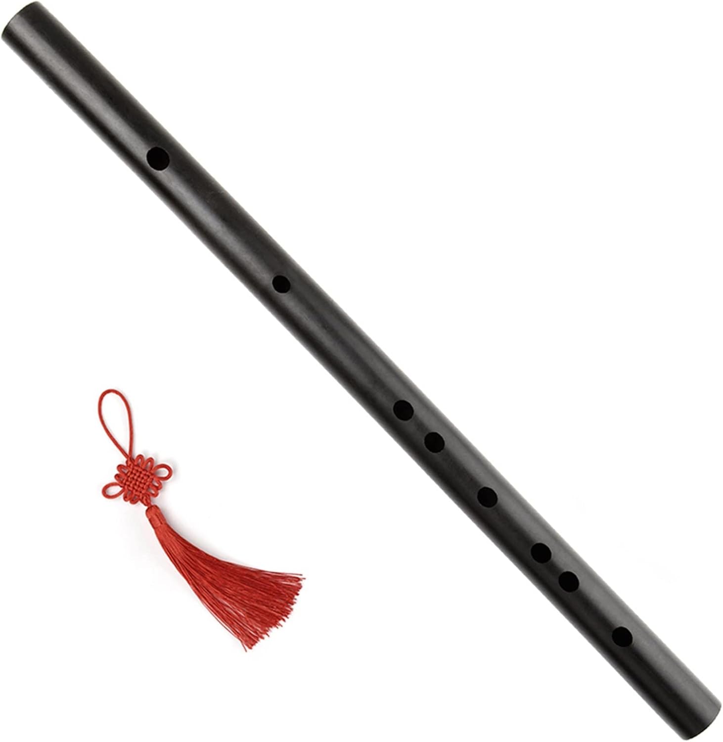 TSTS Chinese Bamboo Flute Woodwind Instrument D Key Flute Solid Wood Flute National Musical Instrument for Beginners and Professionals