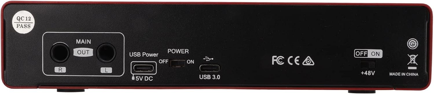 USB Sound Card,External Sound Card for Laptop,24 Bit 192kH HD Sound Card with Gain Knob for PC Smartphones Guitars Mic Headphones,Low Cut High Pass Filter