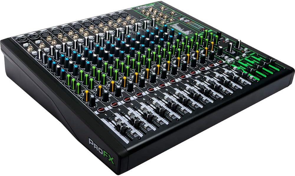 Mackie ProFX16v3 16 Channel Professional Effects Mixer with USB Bundle With Tascam Closed-Back Pro Headphones & Deco Gear Hard Case (3 Items)