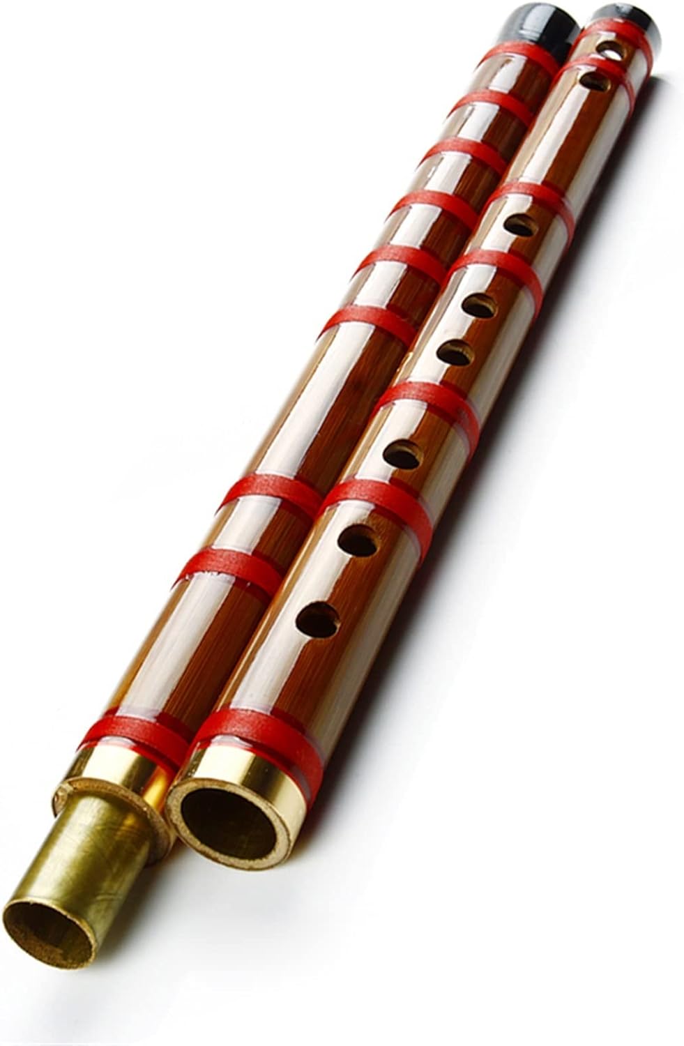 TSTS Chinese Bamboo Flute Chinese Dizi Flute C/D/E/F/G Keys Red Line Traditional Chinese Woodwind Musical Instruments Bamboo Flute (Color : D Key)
