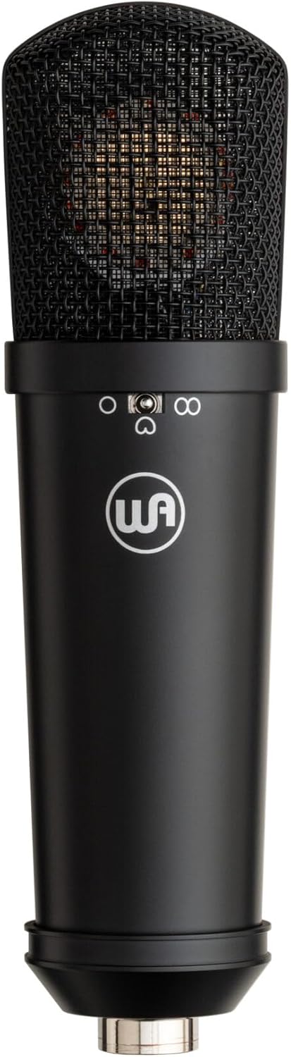 Warm Audio WA-87jr Large Diaphragm Condenser Mic with Shockmount, Rich Studio-Grade Sound for Vocals, Instruments, Podcasts, Black