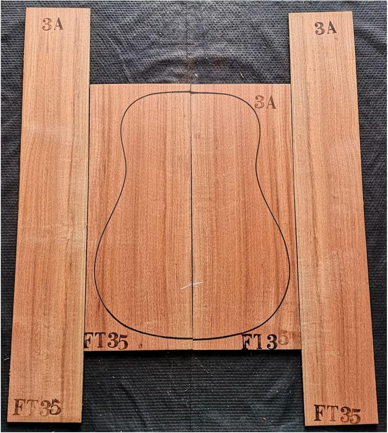 Black Walnut Ebony Guitar Full Veneer Back Side Guitar Production Material DIY Guitar Kit (Color : 1)