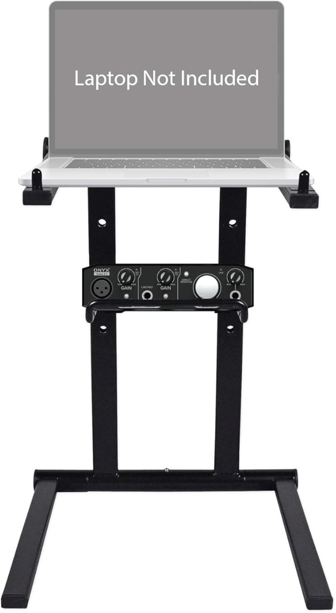 Audiosavings Bundle: Onyx Artist 1.2 2x2 USB Audio Recording Studio Interface Bundle with Rockville RLS2400 Lightweight Folding DJ Laptop Stand w/Extra Shelf & Travel Bag (2 Items)