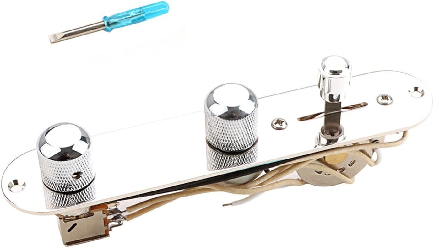 Guitar Wiring Harness 3-Way Control Plate Metal with Wiring Harness Wired Parts for Bass Electric Guitar