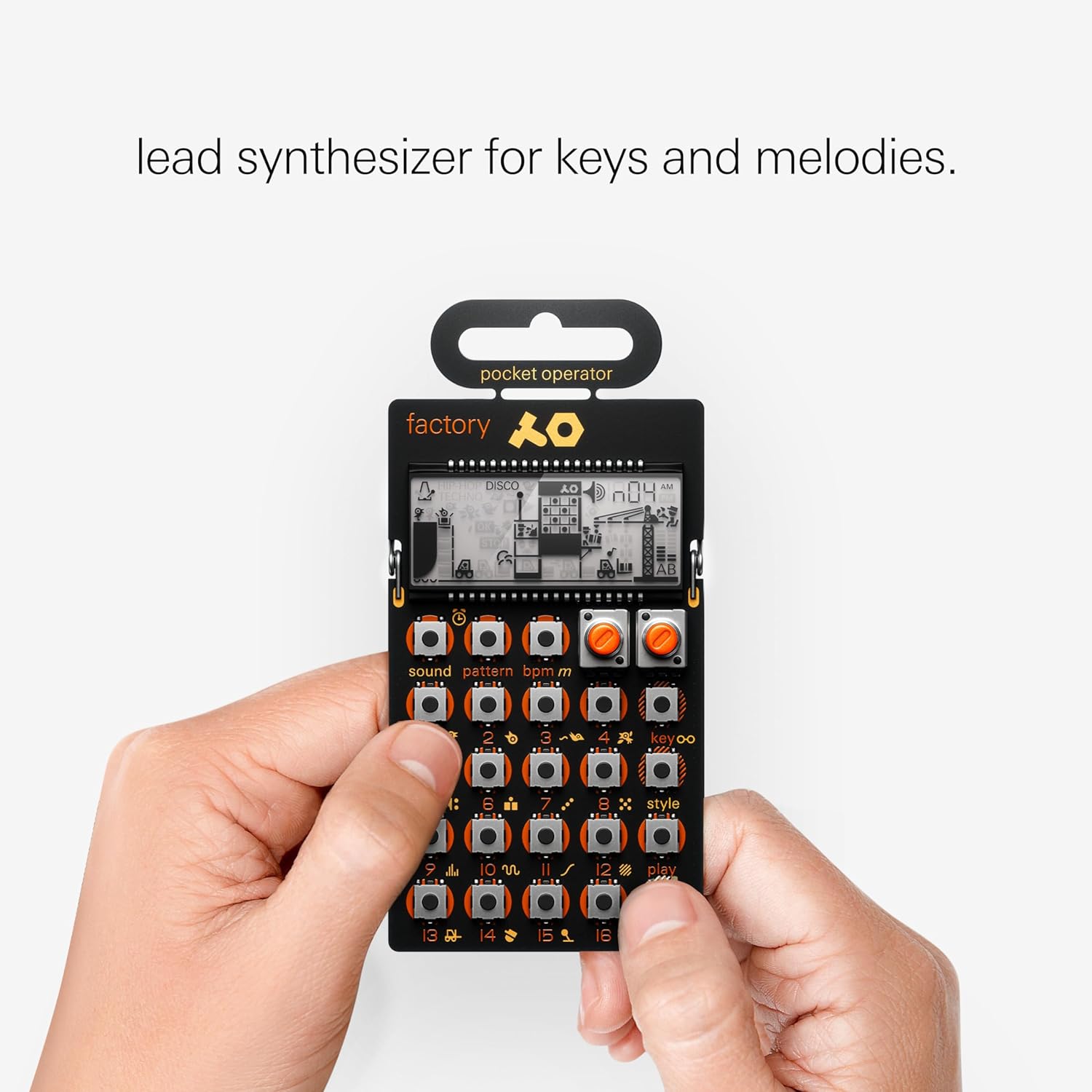 Teenage Engineering Pocket Operator PO-16 Factory, Lead Synthesizer for Keys Melodies. Sequencer with Parameter Locks, Play Styles & Punch-in Effects